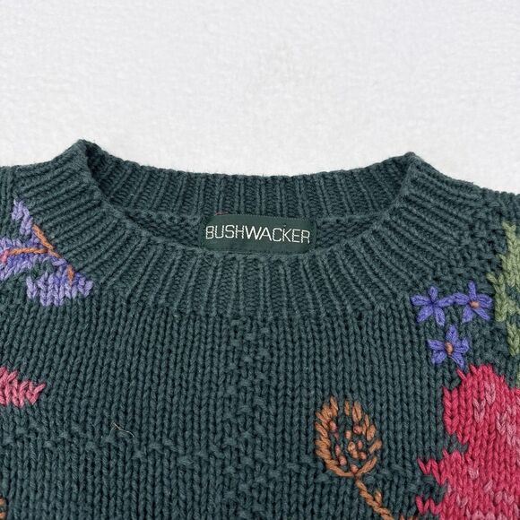 Vintage Bushwacker Sweater Medium Floral Leave Fall Grandmacore Pullover Cottage - Picture 5 of 9